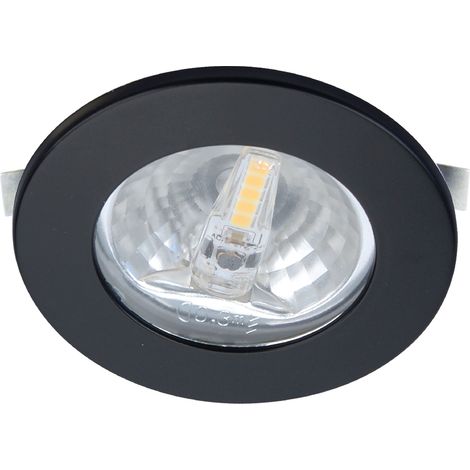 S1200 Encastré rond noir Ø70mm LED G4 1,8W 3000K 150lm incl. ARIC 51340