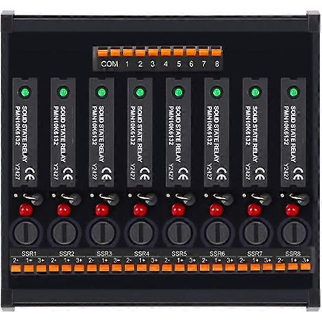 Module relais statique en ligne CC RT-SSK sans contact, carte amplificateur CA pour automate programmable, protection par fusible 5-24 V, 8 voies (1/5)