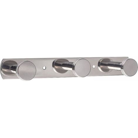 Wall Mounted Coat Rack Towel Hooks with 3 Hooks 304 Stainless Steel Screw Wall Mounted Coat Hooks Towel Holder for Bathroom and Kitchen Brushed Chrome