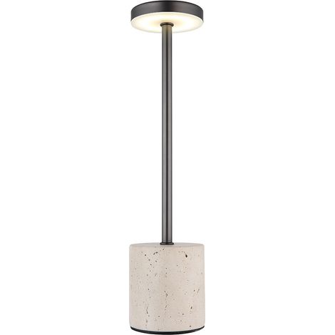 Lampe de table Lampe d'appoint Lampe de lecture Travertine Pierre Touchdimmer LED H 34 cm