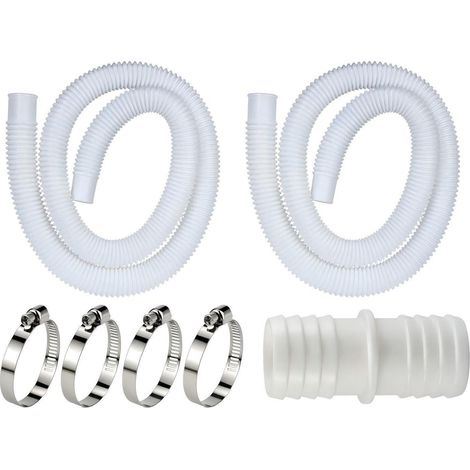 Poolschlauch Set 2x 1,5M 32mm mit 4 Schlauchschellen & Adapter