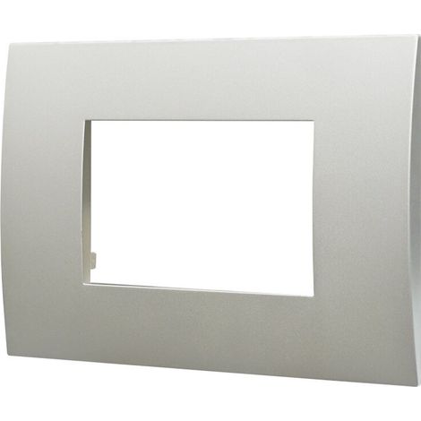 ETTROIT Placca Plastica 3P Serie Venus Colore Silver Compatibile Con Vimar Arke VA83306 (1/4)