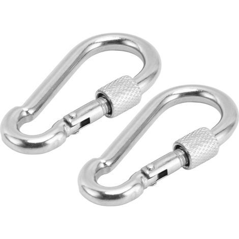 2 Stück Sicherheitskarabiner aus Edelstahl 316, Federhaken für nautische Ausrüstung 6x60mm (1/5)
