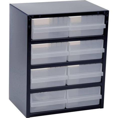 raaco Cassetta porta minuterie L 357 x P 255 x A 435 mm lamiera d'acciaio 8 cassetti - 137584 (1/3)