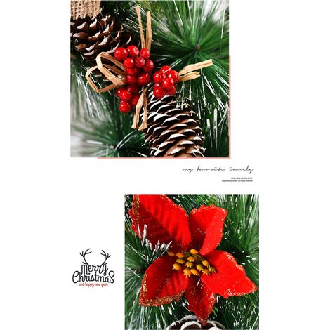 Couronne de Noël artificielle à suspendre pour porte d'entrée, mur, sapin, décoration de vitrine pour fête de Noël (1/5)