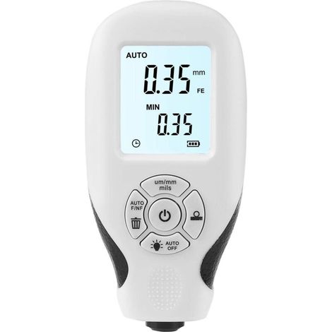 Coating Thickness Gauge, Car Paint Depth Gauge with LCD Display, Automatic Calibration, Portable Coating Thickness Gauge for Used Car Buyer (White)