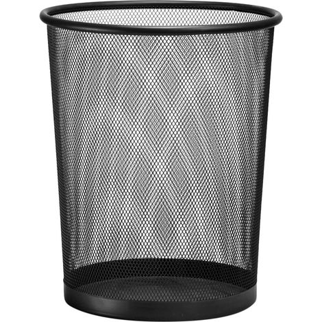 Poubelle métal maille noir Corbeille à papier en treillis métallique Corbeille à papier ronde XXL