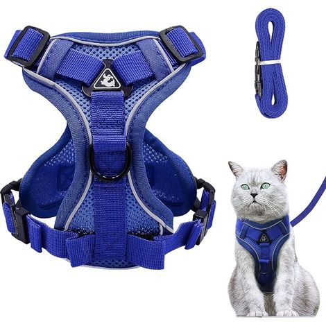 Cat Harness Cat Harness Cat Harness Chest Harness for Cats Puppies Deep Blue M (1/5)