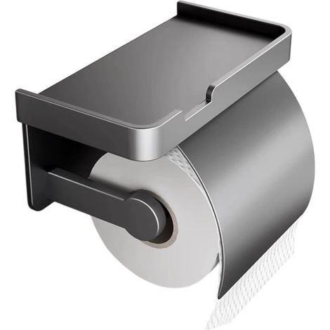 Distributeur de papier toilette, porte-papier toilette en aluminium, distributeur de papier toilette avec couvercle, porte-papier toilette peu encombrant, porte-papier toilette résistant à la rouille (1/5)