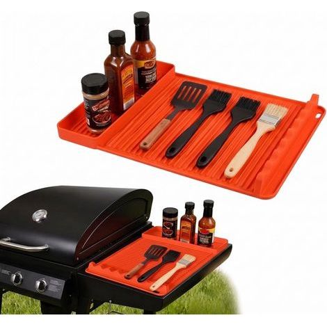 Silikon-Grilltischmatte – 40,5 x 29,2 cm – Orange (1/5)
