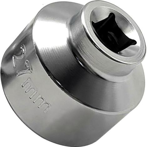 Clé à filtre extra-plate de 27 mm, douille en acier, pièce de rechange durable, outil de retrait de filtre à entraînement 3/8 pour tous les bouchons de 27 mm (1/4)