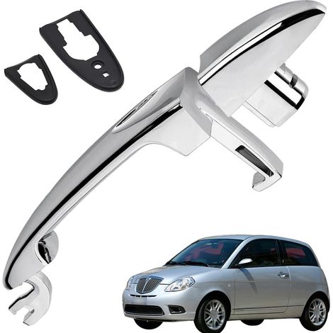 Manija de puerta de coche, kit de manija exterior de puerta de coche compatible con Lancia Ypsilon 2003-2011, lado del pasajero (derecho) 735409026, 735409024