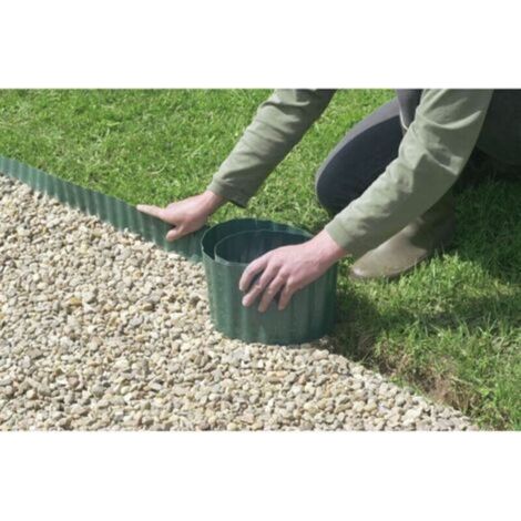 Bordure à Gazon Classique, Bordure de pelouse, Bordure de Parterre, Bordure de Tonte, Vert, 9 m x30 cm (1/5)
