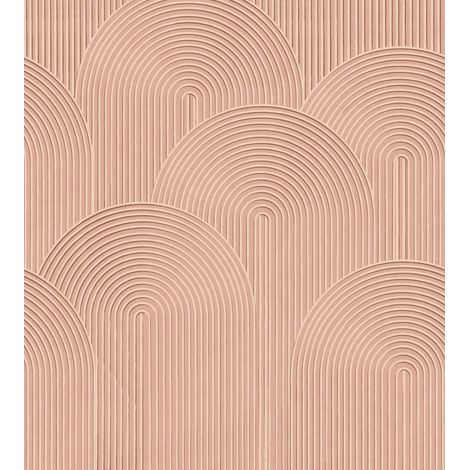 papier peint panoramique effet 3D rose terracotta - ESTAhome (1/5)