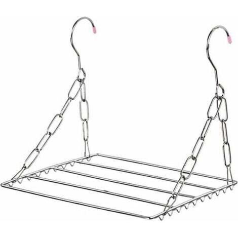 Balcony Folding Shoe Drying Rack Clothes Dryer Stainless Steel Laundry Underwear(Silver) (1/5)