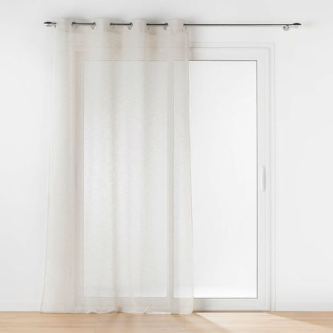 Voilage à œillets 140 x 240 cm – Voile tissé CARLIN – Finition élégante – Effet naturel (1/4)