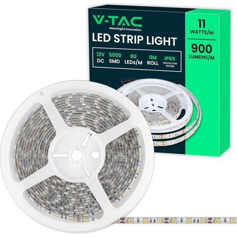 Ruban LED Extérieur Étanche IP65-5 Mètres - SMD 5050 - Bande à LED Lumineuse 4000K Blanc Neutre - Ruban LED d'Extérieur avec Bande Adhésive et Flexible pour Jardin, Terrasse, Maison - 12V (1/5)
