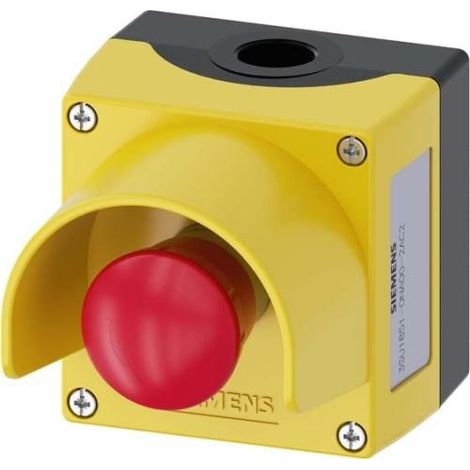 Siemens Caja de mando amarilla robusta con botón de paro
