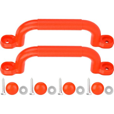 Paire de Poignées de Sécurité Anti-dérapantes pour Balançoire Enfant - Accessoire de Jeu pour Aire de Jeux (Rouge) (1/5)