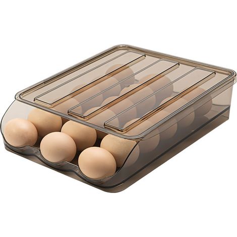 Boîte de Rangement Œufs Transparente Multiniveau Roulante pour Réfrigérateur - Organisation Cuisine (1/5)