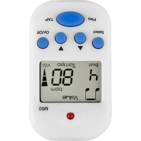M50 Electronic Metronome - Professional Mini - 2 Channels - Headphone Output - White (1/4)