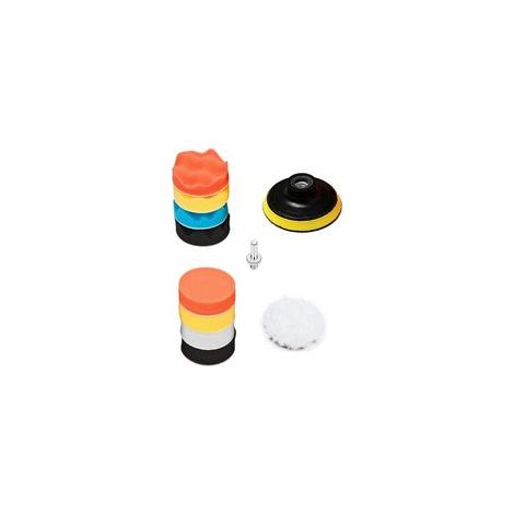 10Pcs Éponge de Polissage de Voiture, kit d'éponge de Polissage, Adaptateur de perceuse et tampons de Cire de Laine (1/5)