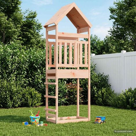 Torre de Juego al Aire Libre Natural Madera Sólida de Douglas