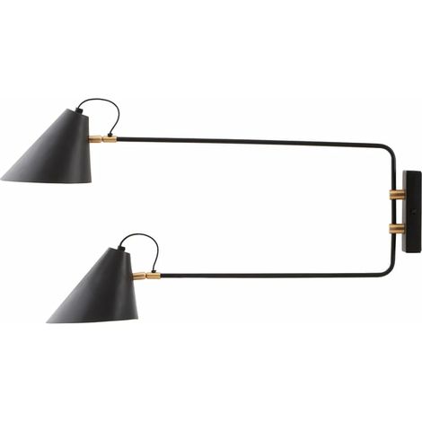 [NEUWERTIG] B-Ware House Doctor Club Wandleuchte Double Leselampe Nachttischlampe 2 Flammig Schwarz