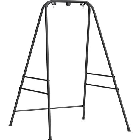 Support pour fauteuil suspendu hamac 183 cm, structure en acier, patins antidérapants noirs, parfait pour des instants de relaxation dans votre espace extérieur, offrant un soutien optimal et une i...