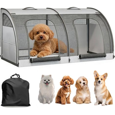 Cage Transport Chien Voiture, Caisse Transport Pliable 100cm avec 2 Portes (1/5)