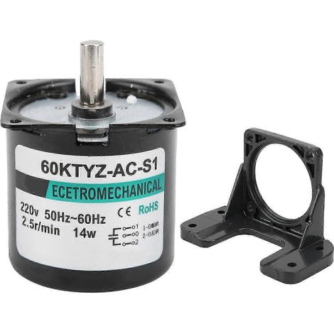 Moteur synchrone micro AC 220V avec réducteur métallique, engrenages de précision, vitesse 2,5 tr/min, accessoire pour machines industrielles, dispositif mécanique durable. (1/5)