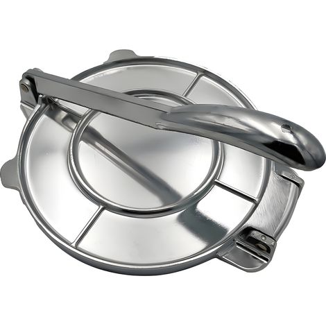 Prensa para tortillas robusta de aleación de aluminio pretratado de 8 pulgadas con mango, ideal para tortillas de maíz, pasta, pizzas, pasteles y tortillas de trigo. (1/5)