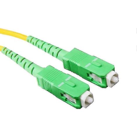 Jarretière fibre optique monomode simplex de 10 mètres SC/APC-SC/APC-G652D, pour liaison et raccordement de réseau fibre optique (1/3)