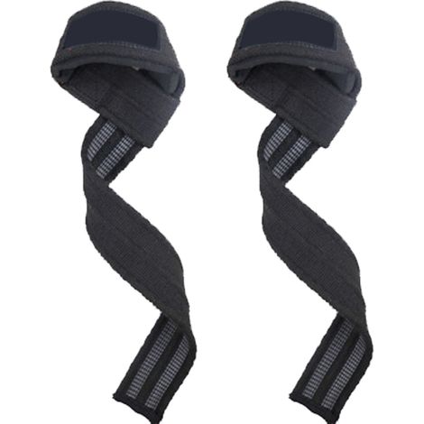Lifting Straps - 25 mm Large Width - Neoprene Padding - For Barbell Deadlift Pull Up Rowing - 1 Pair (1/5)