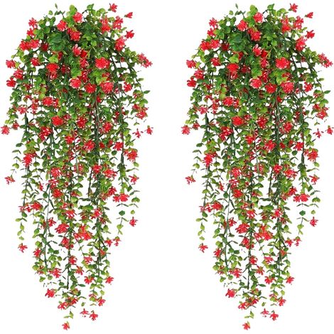 Guirlande de fleurs artificielles suspendues résistante aux UV, lierre en plastique pour décoration mariage intérieur extérieur jardin et accessoires photo (1/5)