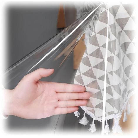 Transparente Tischdecke 305x153cm, wasserdicht, abwaschbar, wetterfest