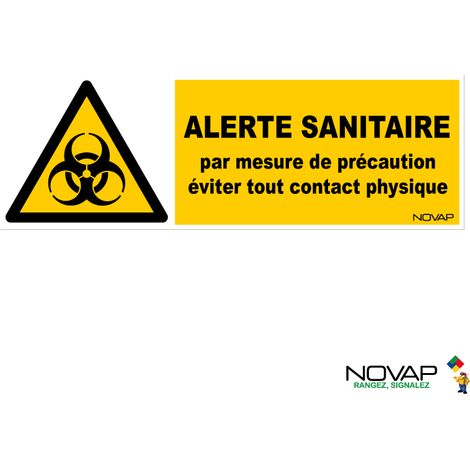 Panneau Alerte sanitaire - mesure de sécurité - 450x150mm - 4064437