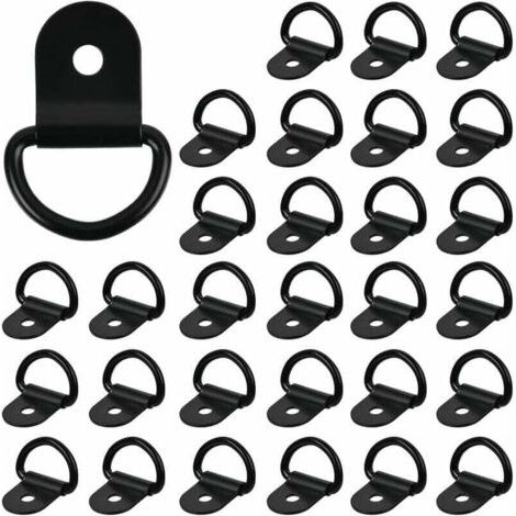 Anneaux D'arrimage 30Pcs Anneaux de Montage en D, Arrimage Anneaux D'arrimage Robuste D Crochet Camion Crochet Arrimage Anneau pour Fixation Anneaux Arrimage pour Remorque Camion Bateaux Autos,100 (1/4)