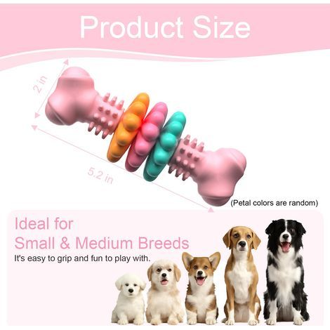 Unzerstörbarer Kauknochen für Welpen, ideal für Hunde mit starkem Kaubedürfnis. Interaktiver Knochen für kleine und mittelgroße Hunderassen. Robustes Spielzeug, das Ihren Welpen beschäftigt und seine (1/5)