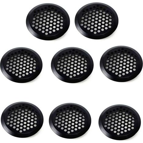 8 pièces Grille de ventilation, métal 35 mm, filet anti-insectes, noir, pour mur plafond (1/5)