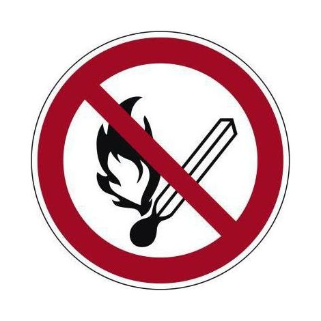 NEUTRALWARE Hinweisschild 20cm P003 Feuer offenes Licht u. Rauchen verboten Hart-PVC