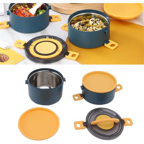 Mehrlagige, isolierte Lunchbox aus Edelstahl 304 für Frauen, ideal für Büroangestellte und Studentinnen, elegantes Blau. (1/5)