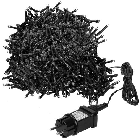 ECD Germany LED Cluster Lichterkette 39m 3000 LEDs Kaltweiß mit Timer und 8 Leuchtmodi, Strombetrieb, IP44 Innen/Außen, Weihnachtsbeleuchtung Weihnachtsbaum Büschel Lichterkette Büschellichterkette