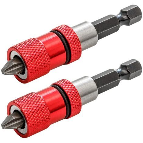 BUNTHAUS 2pcs Magnétique Porte embout avec Butée de Profondeur de Vis Réglable 1/4\" Hex Tige Cloison Sèche Embout de Visseuse Placo pour Plaques de Plâtre avec Embouts de Tournevis PH2 (1/5)
