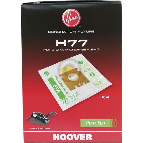 Ersatzteil - Original-Karton mit 4 Mikrofaser-Beuteln H77 - - HOOVER (1/2)