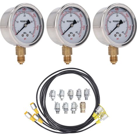 Präzises tragbares Hydraulikdruckprüfset 25 40 60 MPa, Manometer mit 8 Anschlüssen für Bagger (1/5)