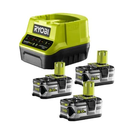 RYOBI 18V OnePlus 5.0Ah Pacchetto batterie agli ioni di litio RB18L50 - 2 batterie 18V OnePlus 5.0Ah LithiumPlus - 1 car