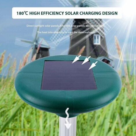 Rimedio Anti-Talpe Solare, Dispositivo Ultrasuoni e Vibrazioni, Protezione Giardino da Talpe, Topi e Serpenti, Modello Intelligente Eco-Friendly (1/4)