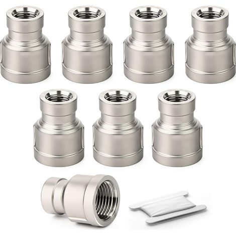 8 Pièces Manchon Réduction Inox 304 3/4" vers 1/4" Femelle BSP (1/5)