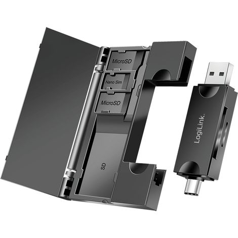 Lecteur de cartes LOGILINK CR0049 avec rangement pour cartes inclus
